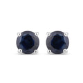 1.30 Ct Round Blue Sapphire Prong 10K Gold Stud Earrings by Fine Color Jewels