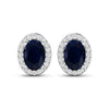 Genuine Diamond and Blue Sapphire Studs