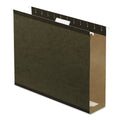 Pendaflex Extra Capacity Reinforced Hanging File Folders with Box Bottom, 3" Capacity, Letter Size, 1/5-Cut Tabs, Green, 25/Box