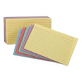 Oxford Ruled Index Cards, 4 x 6, Blue/Violet/Canary/Green/Cherry, 100/Pack