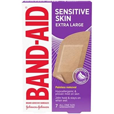 Band-Aid Sensitive Skin Adhesive Bandages Extra Large 7Ea by Pasteur Pharmacy