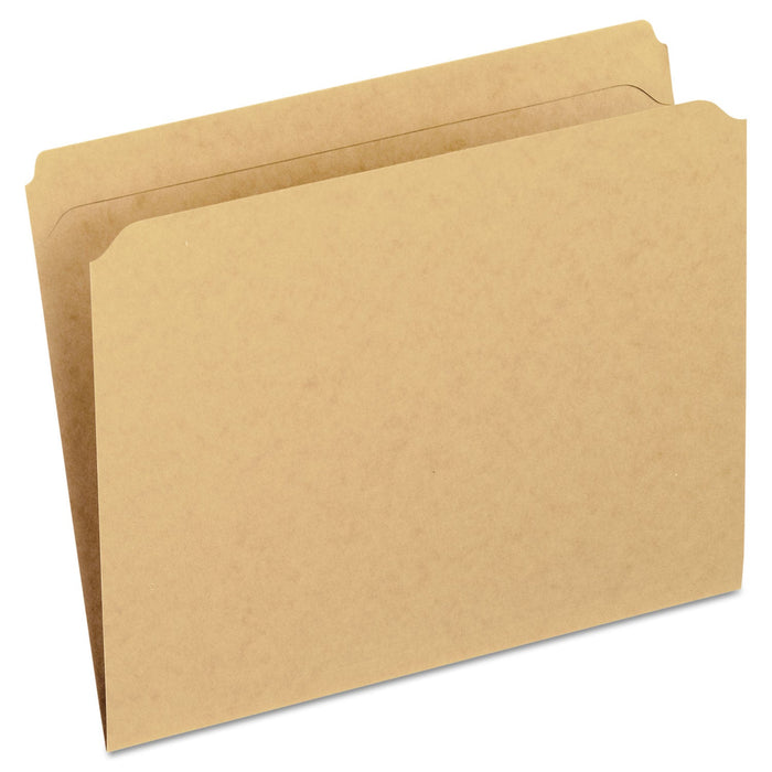 Pendaflex Dark Kraft File Folders with Double-Ply Top, Straight Tabs, Letter Size, 0.75" Expansion, Brown, 100/Box