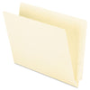 Pendaflex Manila End Tab Folders, 9.5" High Front, Straight 2-Ply Tabs, Letter Size, Manila, 100/Box