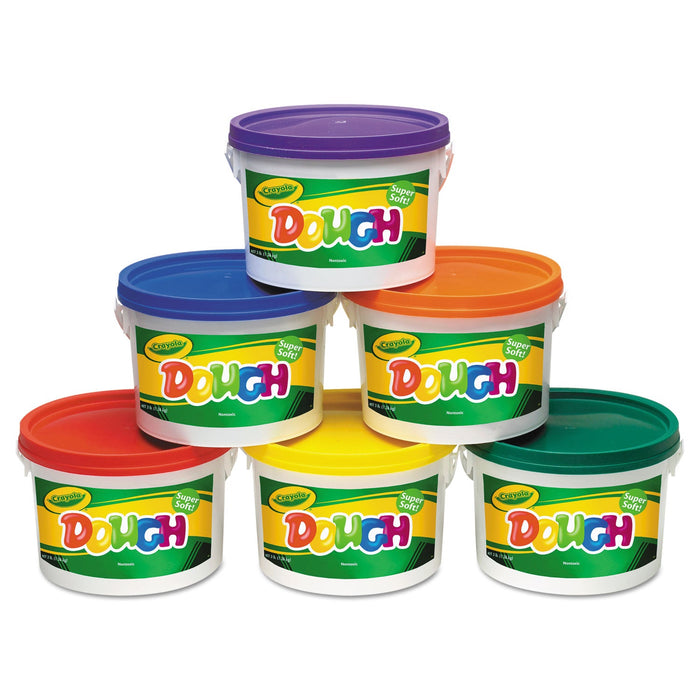 Crayola Modeling Dough Bucket, 3 lbs, Assorted Colors, 6 Buckets/Set
