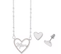 Macys Cubic Zirconia Mom Heart Pendant Necklace and Mother-of-Pearl Earrings by Vanessa Jane