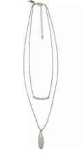 Inc Silver-Tone Crystal Bar and Drop Layered Pendant Necklace by Vanessa Jane