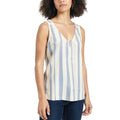 Bcx Juniors Striped Zip-Front Knit-Back Tank Top, Size Small by Vanessa Jane