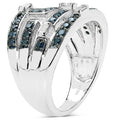 0.59 Carat Genuine Blue Diamond & White Diamond .925 Sterling Silver Ring by Bids.com