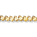 18.06 Ct Oval Golden Yellow Citrine Prong Sterling Silver Diagonal S-Link Tennis Bracelet by Fine Color Jewels