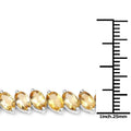 18.06 Ct Oval Golden Yellow Citrine Prong Sterling Silver Diagonal S-Link Tennis Bracelet by Fine Color Jewels