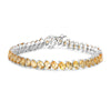 18.06 Ct Oval Golden Yellow Citrine Prong Sterling Silver Diagonal S-Link Tennis Bracelet