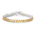 18.06 Ct Oval Golden Yellow Citrine Prong Sterling Silver Diagonal S-Link Tennis Bracelet by Fine Color Jewels
