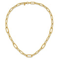 18 inch Fancy Paperclip Link Chain Necklace 14K Yellow Gold by Fine Color Jewels