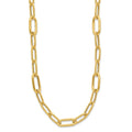 18 inch Fancy Paperclip Link Chain Necklace 14K Yellow Gold by Fine Color Jewels
