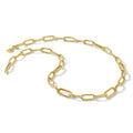 18 inch Fancy Paperclip Link Chain Necklace 14K Yellow Gold by Fine Color Jewels