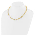 18 inch Fancy Paperclip Link Chain Necklace 14K Yellow Gold by Fine Color Jewels
