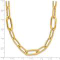 18 inch Fancy Paperclip Link Chain Necklace 14K Yellow Gold by Fine Color Jewels