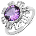 Genuine Amethyst Pendant Earrings Set by Fine Color Jewels