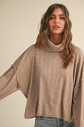 Turtle Neck Dolman Sleeve Sweater - Coco by Boutique 23
