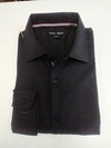Solid Black Men's Long Sleeves Dress Shirt