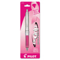 Pilot Dr. Grip Center of Gravity Breast Cancer Awareness Ballpoint Pen, Retractable, Medium 1mm, Black Ink, Silver/Pink Barrel