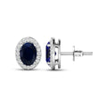 Genuine Diamond and Blue Sapphire Studs by Fine Color Jewels