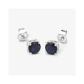1.30 Ct Round Blue Sapphire Prong 10K Gold Stud Earrings by Fine Color Jewels