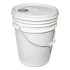 Impact Utility Bucket with Lid, 5 gal, Polyethylene, White, 11.25" dia