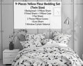 DaDa Bedding Yellow Fleur Floral Bed in a Bag Set - Ivory Botanical by DaDalogy Bedding Collection