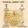 DaDa Bedding Yellow Fleur Floral Duvet Cover Set by DaDalogy Bedding Collection