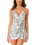 Anne Cole Palm Breeze Wrap-Front Swim Dress, Size 8 by Vanessa Jane