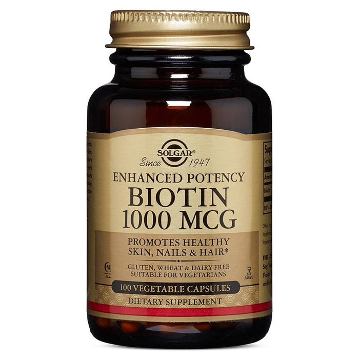 Solgar Enhanced Potency Biotin 1000 Mcg, 100 Vegetable Capsules by Pasteur Pharmacy