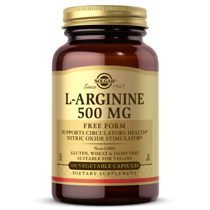 Solgar L-Arginine 500 Mg - 100 Vegetable Capsules by Pasteur Pharmacy