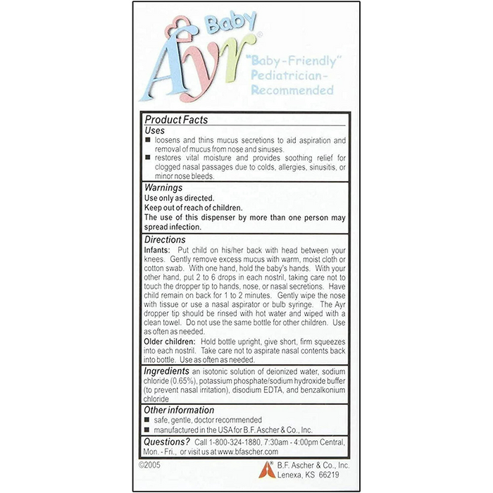 Ayr Baby Saline 0.65 30Ml Nsl Drop by Pasteur Pharmacy