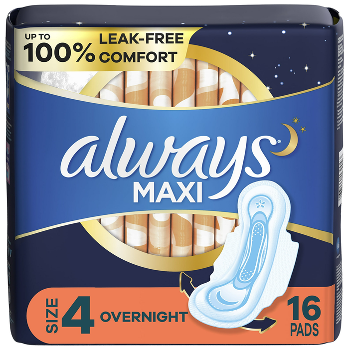 Always Maxi Overnight Pads With Wings, Size 4, 16 by Pasteur Pharmacy