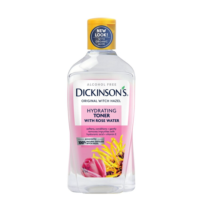 Dickinson's Enhanced Witch Hazel Hydrating Toner With Rosewater, Alcohol Free, 98% Natural Formula, 16 Fl Oz by Pasteur Pharmacy