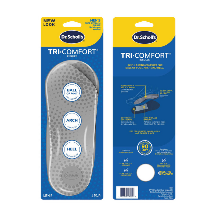 Dr. Scholl's Tri- Comfort Mens Mens Insoles Medium Size 8-12 1 Ea by Pasteur Pharmacy