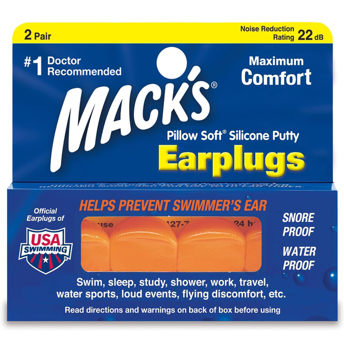 Mack's Pillow Soft Ear Plugs, Hot Orange - 2 Pair by Pasteur Pharmacy