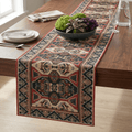 DaDalogy Elegant Majestic Kilim Red Persian Rug Ornate Floral Woven Tapestry Table Runner (18195) by DaDalogy Bedding Collection
