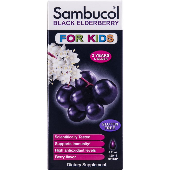Sambucol Black Elderberry, Berry Flavor, For Kids, Syrup 4 Fl Oz by Pasteur Pharmacy