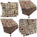 DaDa Bedding Set of 8 Pieces Light Botanical Mughal Floral Table Woven Tapestry - 4 Placemats, 2 Table Runners, 2 Throw Pillow Covers (18196) by DaDalogy Bedding Collection