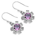 Genuine Amethyst Pendant Earrings Set by Fine Color Jewels