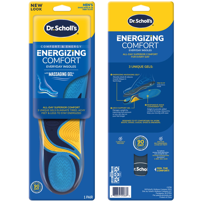 Dr. Scholl's Everyday Insoles, With Massaging Gel, Energizing Comfort, Men's, Shoe Sizes 8 14 by Pasteur Pharmacy