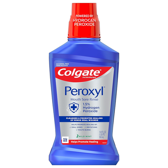 Colgate Peroxyl Antispetic Mouth Sore Rinse - Mild Mint - 16.9 Fl Oz by Pasteur Pharmacy