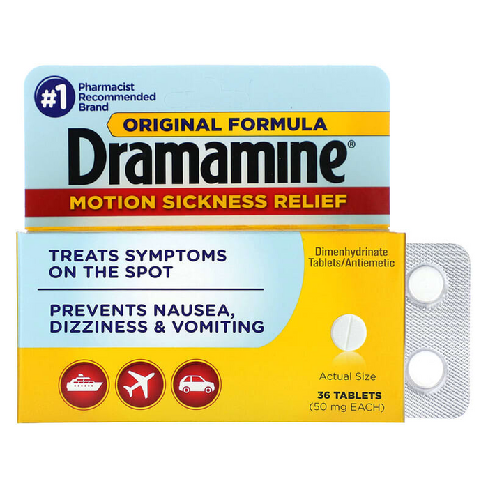 Dramamine Original Formula Motion Sickness Relief 36 Tablets by Pasteur Pharmacy