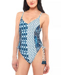 Jessica Simpson Batik Babe Tassel-Trim One-Piece Swimsuit, Size Small by Vanessa Jane