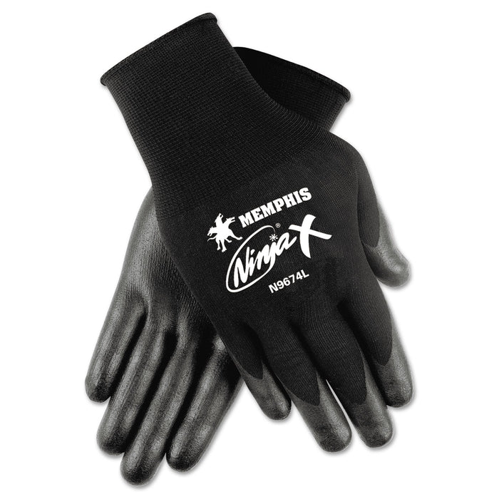 MCR Ninja x Bi-Polymer Coated Gloves, Medium, Black, Pair