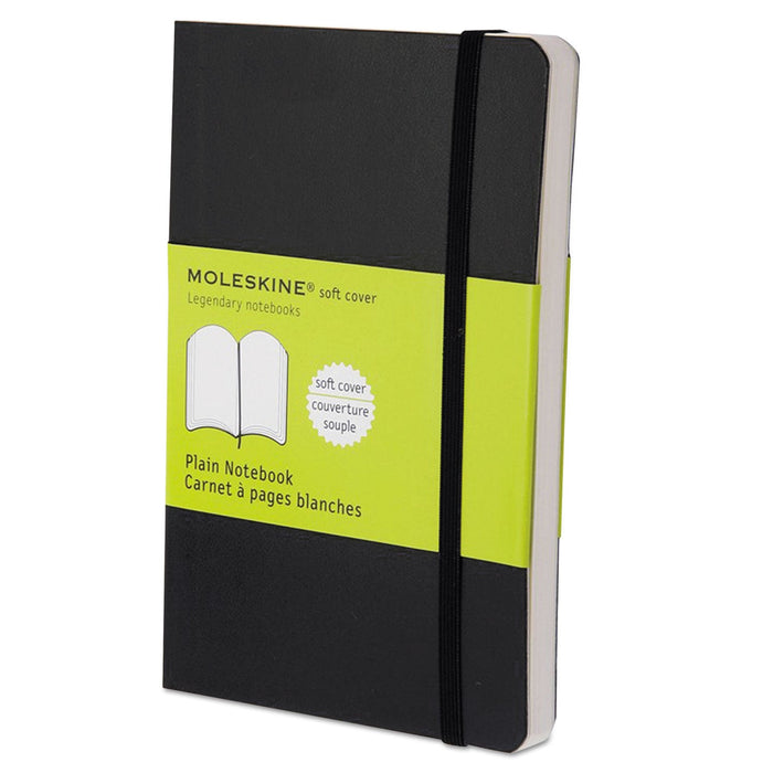 Moleskine Classic Softcover Notebook, 1 Subject, Unruled, Black Cover, 5.5 x 3.5, 192 Sheets