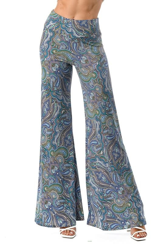Payton Paisley Plazzo Pants - Multi by Boutique 23