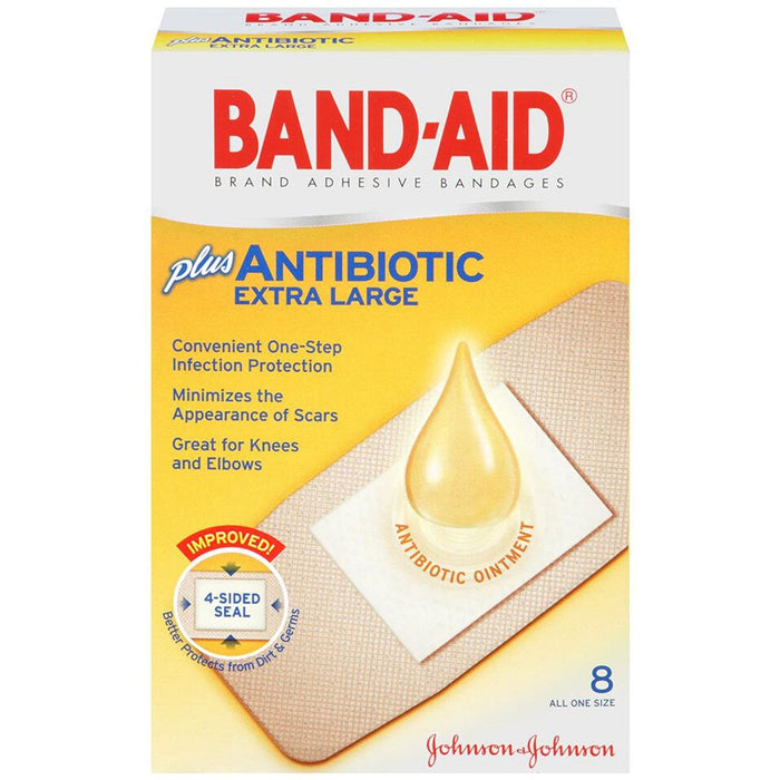 Band-Aid Brand Antibiotic Extra Large – 8 Count by Pasteur Pharmacy